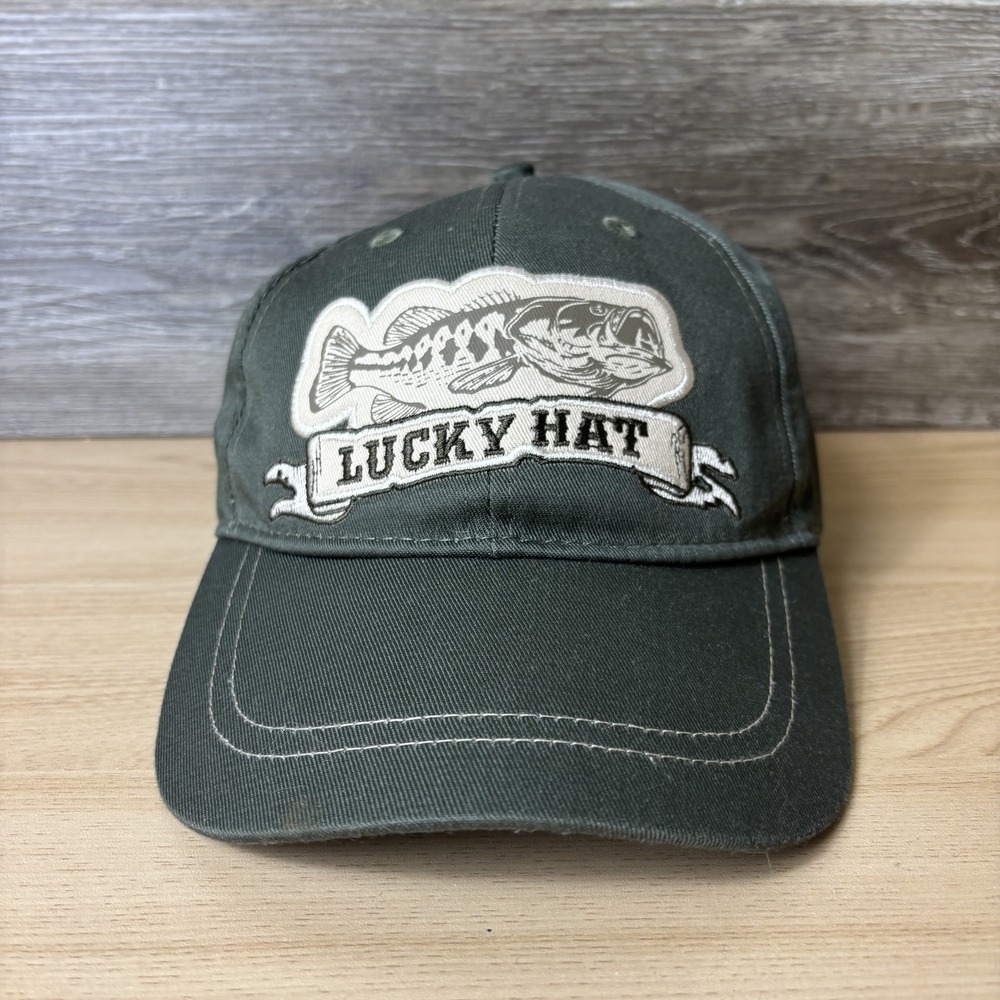Lucky Hat Hat Cap Snap Back Green Fishing Embroidered Fish Mens Outdoor Trucker